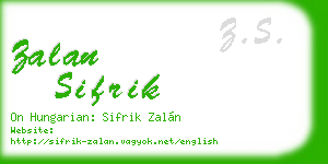 zalan sifrik business card